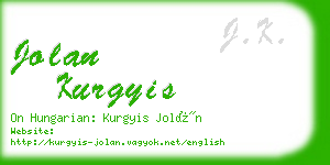 jolan kurgyis business card